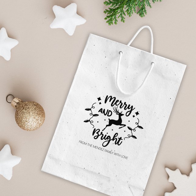 Merry and Bright, Christmas Deer, Family Large Rubber Stamp (Creator Uploaded)