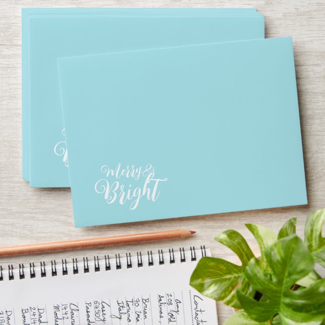 Merry and Bright Christmas Envelope (Stacked)