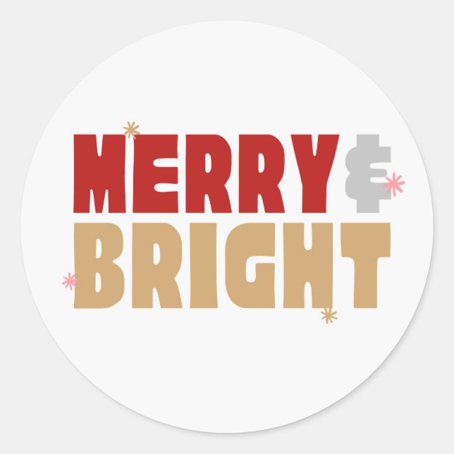 Merry and Bright Christmas Envelope Seal (Front)