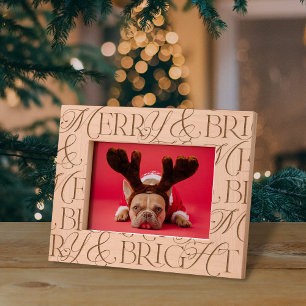 Merry And Bright Christmas Etched Frames