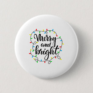 Merry And Bright Christmas Family Pyjamas Matching 6 Cm Round Badge