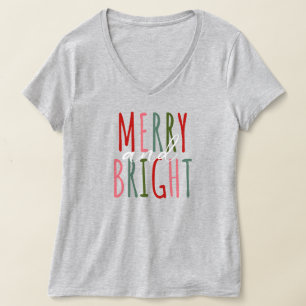 Merry and Bright Christmas Festive Holiday T-Shirt