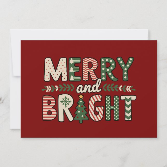 Merry And Bright Christmas Funny Snowflake Holiday Card (Front)