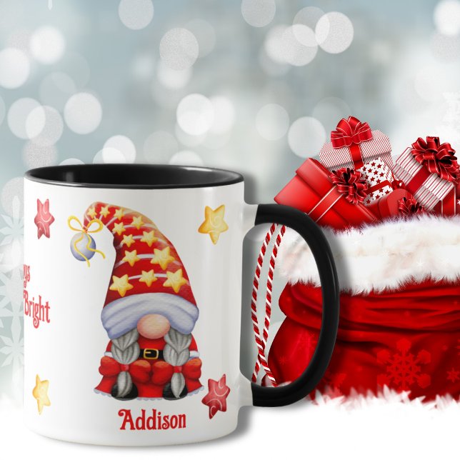Merry And Bright Christmas Gnome Mug (Creator Uploaded)