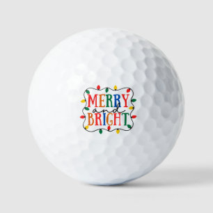 Merry And Bright Christmas Golf Balls