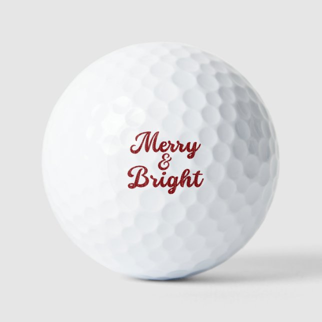 Merry and Bright Christmas Golf Balls (Front)