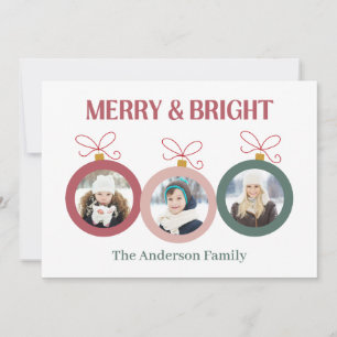 Merry And Bright Christmas Holiday Card