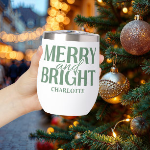Merry And Bright Christmas Holiday Green