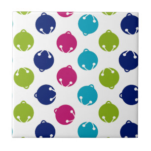 Merry and Bright Christmas holiday jingle bells Tile
