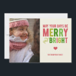 Merry and Bright Christmas/ Holiday Photo Card<br><div class="desc">Celebrate the holiday season with this Merry and Bright holiday card by Berry Berry Sweet. 

 Matching products:</div>