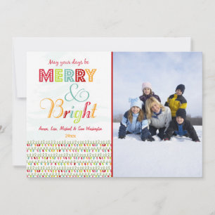 Merry and Bright Christmas holiday photo card