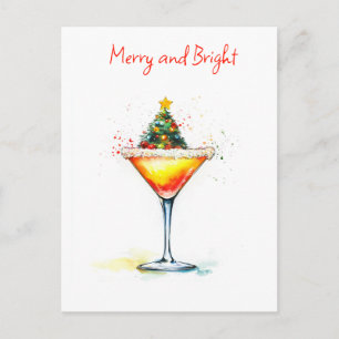 Merry and Bright, Christmas Holiday Postcard
