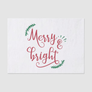 merry and bright Christmas Holiday Tissue Paper