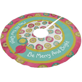 Merry and Bright Christmas Holiday Tree Skirt