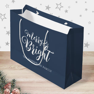 Merry and Bright Christmas Large Gift Bag