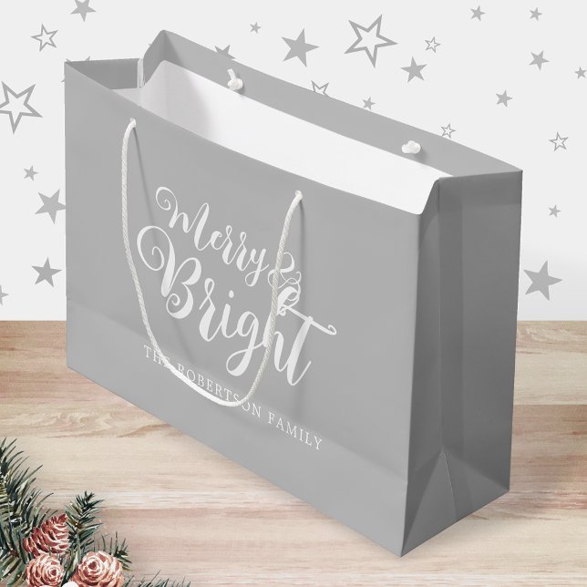 Merry and Bright Christmas Large Gift Bag (Creator Uploaded)