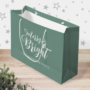 Merry and Bright Christmas Large Gift Bag