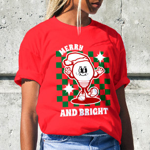 Merry and Bright Christmas Lights Red Holiday T-Shirt