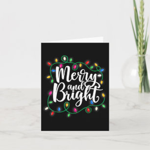 Merry And Bright Christmas Lights Xmas Holiday Card
