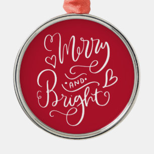 Merry And Bright Christmas  Metal Tree Decoration