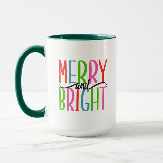 Merry and Bright - Christmas Mug (Left)