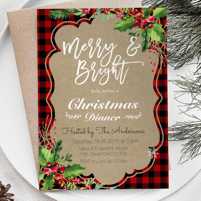 Merry and Bright Christmas Party Invitation (Creator Uploaded)
