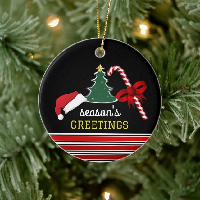 Merry and Bright, Christmas Photo Ceramic Tree Decoration (Tree)