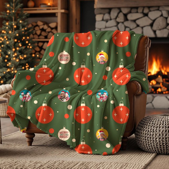 Merry and Bright Christmas Photo Fleece Blanket (Merry and Bright Christmas Photo Fleece Blanket)