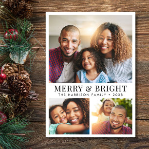 Merry And Bright Christmas Photo Holiday Card