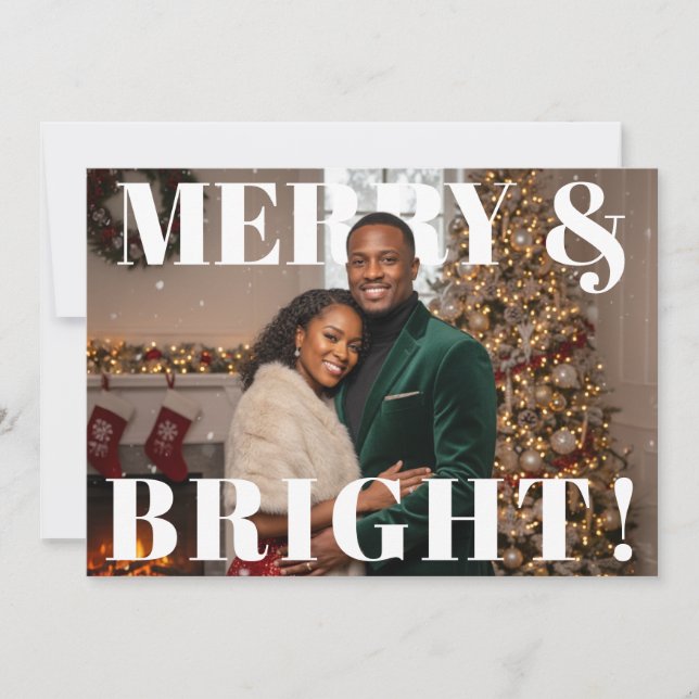 Merry and Bright Christmas PhotoPop Card (Front)