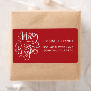 Merry And Bright Christmas Return Address