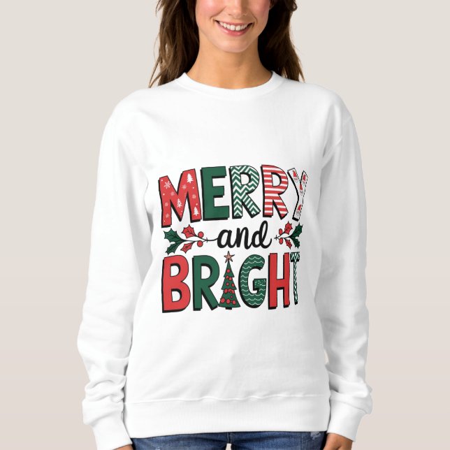 Merry and Bright Christmas Shirt –Holiday Gift  (Front)