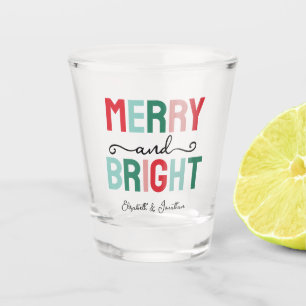 Merry and Bright Christmas Shot Glass