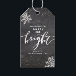 Merry And Bright Christmas Snowflake Chalkboard Gift Tags<br><div class="desc">Dress up your christmas or holiday gifts with this custom tag featuring festive snowflakes and hand-lettered "Merry and Bright" set against a black chalkboard background. The backside features a painterly snowflake pattern.</div>