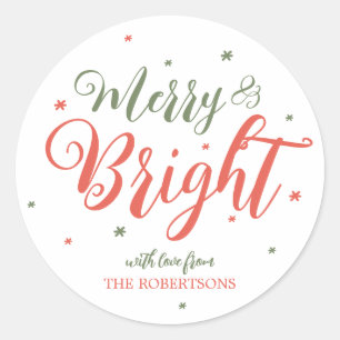 Merry and Bright Christmas Sticker