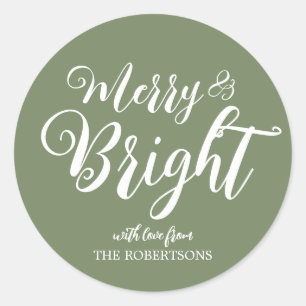 Merry and Bright Christmas Sticker