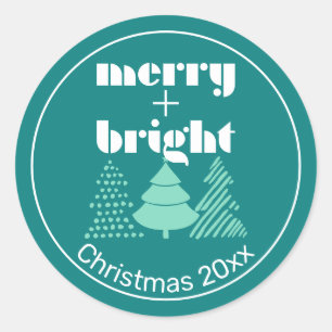 Merry and Bright Christmas Stickers