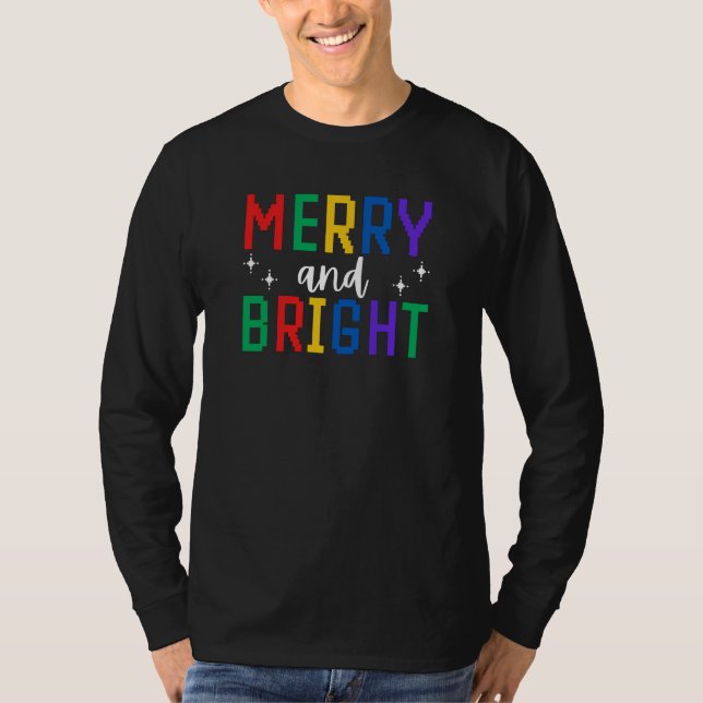 Merry And Bright Christmas T-Shirt (Front)