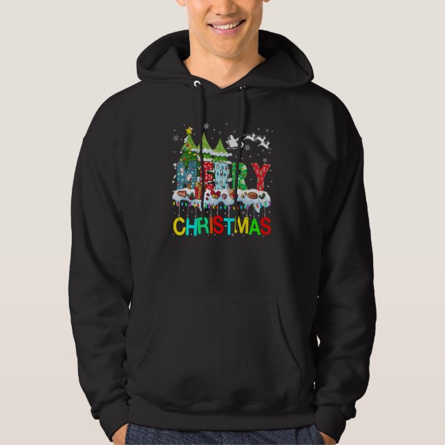 Merry and Bright Christmas Tree Christmas Lights M Hoodie (Front)