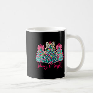 Merry And Bright Christmas Tree Coquette Coffee Mug