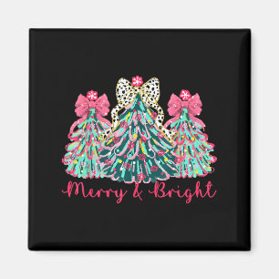 Merry And Bright Christmas Tree Xmas Tree Family H Magnet