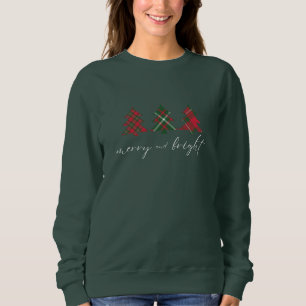 Merry and Bright Christmas Trees green Sweatshirt