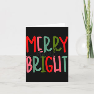 Merry And Bright Christmas Women Girls Kids Toddle Card