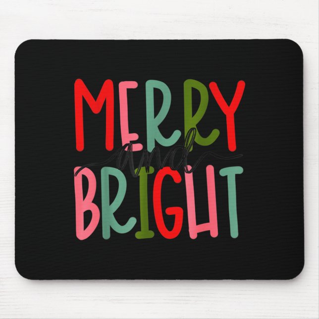 Merry And Bright Christmas Women Girls Kids Toddle Mouse Pad (Front)