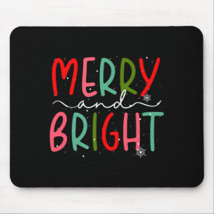 Merry And Bright Christmas Women Girls Kids Toddle Mouse Pad