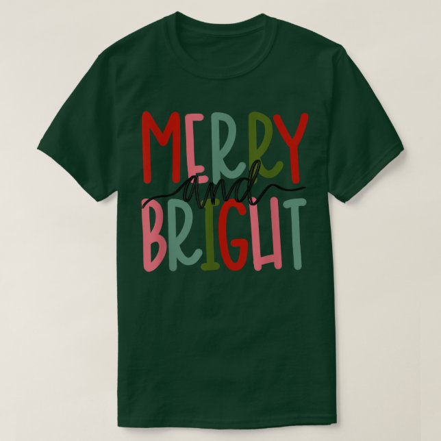 Merry and Bright Christmas Women Girls Kids Toddle T-Shirt (Design Front)