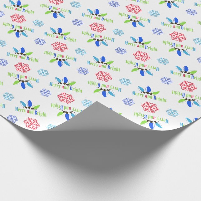 Merry and Bright Christmas  Wrapping Paper (Corner)