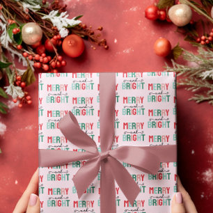 Merry and Bright Christmas Wrapping Paper