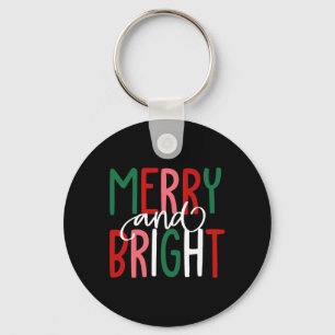 Merry And Bright Christmas Xmas Tree Pyjamas Famil Key Ring