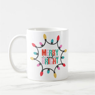 Merry and bright chritmas light coffee mug